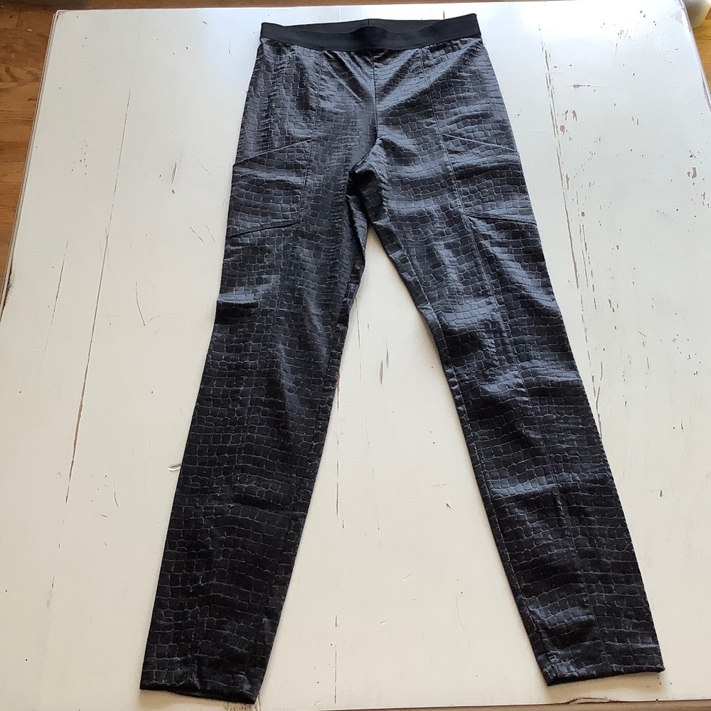 BCBG Maxazria Black Vegan Leather hi waist pants Leggings XS